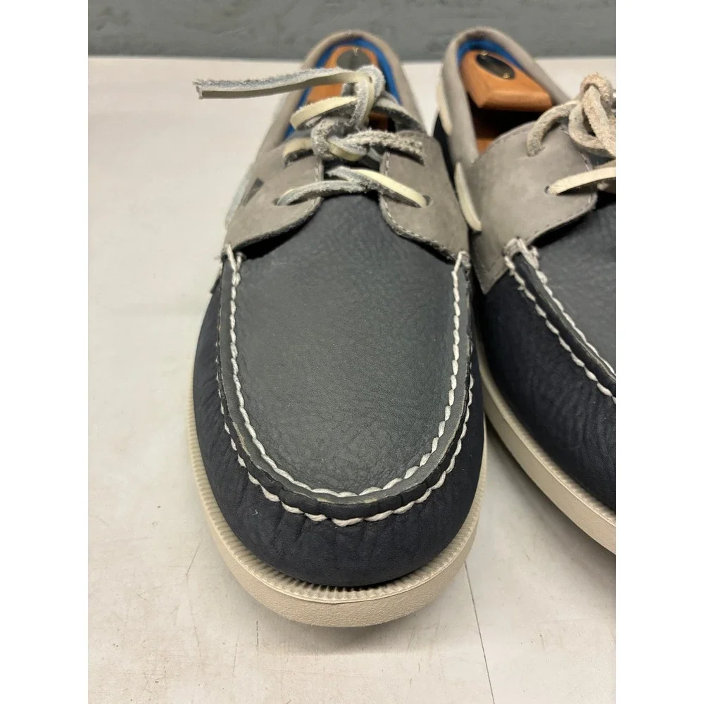 Sperry Authentic Original Boat Shoes Mens 10M Gray STS19266 Leather Deck Loafers
